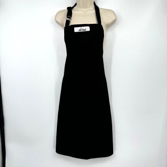 All-Clad Black  Apron Adjustable D-Ring Halter and Waist Tie With Pockets Black - Picture 1 of 8